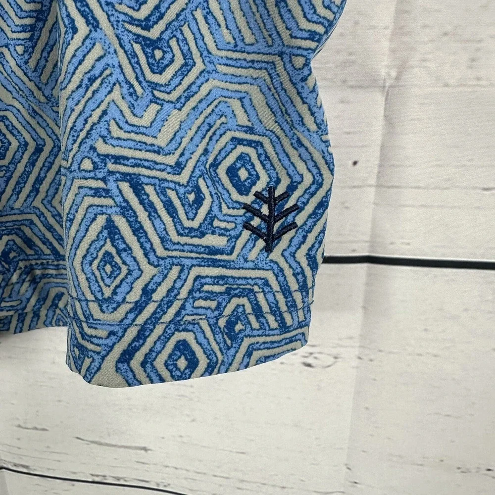 Coolibar Swim Trunks Mens Small Blue‎ Geometric UPF Beach Cruise LINER REMOVED